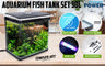 Aquarium Curved Glass RGB LED Fish Tank Set Filter Pump 30L