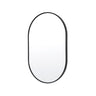 Wall Mirror Oval Aluminum Frame Bathroom 50x75cm BLACK