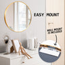 Wall Mirror Round Aluminum Frame Bathroom 70cm GOLD