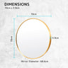 Wall Mirror Round Aluminum Frame Bathroom 70cm GOLD