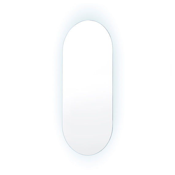 LED Wall Mirror Oval Anti-Fog Bathroom 45x100cm BLACK