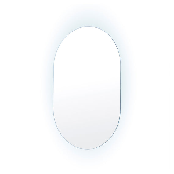 LED Wall Mirror Oval Anti-Fog Bathroom 50x75cm BLACK