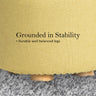 Fabric Ottoman Round Wooden Leg Foot Stool - MUSTARD YELLOW