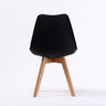 2X Retro Dining Cafe Chair Padded Seat BLACK