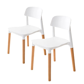 2X Retro Belloch Stackable Dining Cafe Chair WHITE