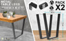 2 X Coffee Dining Table Legs Bench Trapezium DIY Steel Metal 65 x 40 x 71cm BLACK