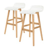 2X Wooden Bar Stool Dining Chair Leather SOPHIA 74cm WHITE