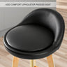 4X Wooden Bar Stool Dining Chair Leather LEILA 72cm BLACK