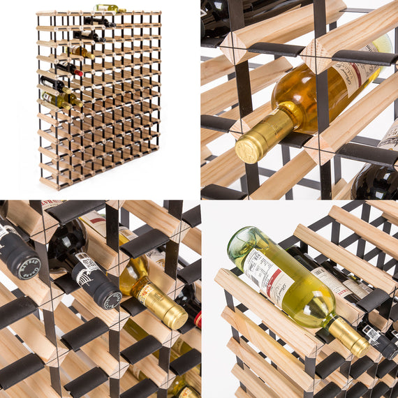 Timber Wine Rack Storage Cellar Organiser 120 Bottle