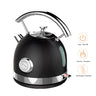 PHILEX Electric Kettle Water Boiler Stainless Steel Retro 1.7L BLACK