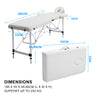 Aluminium Portable Beauty Massage Table Bed 2 Fold 55cm White