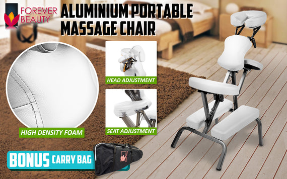 Forever Beauty White Portable Beauty Massage Foldable Chair Table Therapy Waxing Aluminium