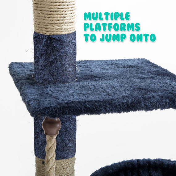 Cat Tree Multi Level Scratcher PARADISE 262cm BLUE