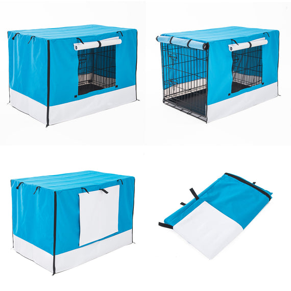 Cage Cover Enclosure for Wire Dog Cage Crate 24in BLUE