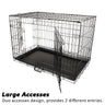 Wire Dog Cage Foldable Crate Kennel 30in with Tray + Cushion Mat Combo