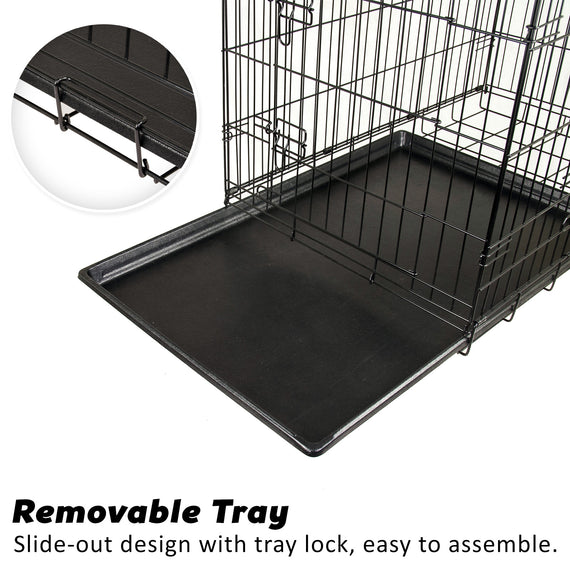 Wire Dog Cage Foldable Crate Kennel 36in withTray + Cushion Mat Combo