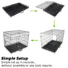 Wire Dog Cage Crate 48in with Tray + Cushion Mat + BLUE Cover Combo