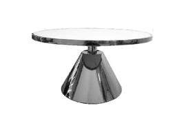 Glam Black 90cm Coffee Table - White Marble