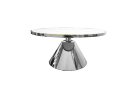 Glam Silver 90cm Coffee Table - White Marble