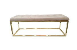 Holly Ottoman Gold Base - Beige Seat