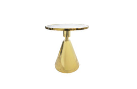 Glam Gold 50cm Side Table - White Marble