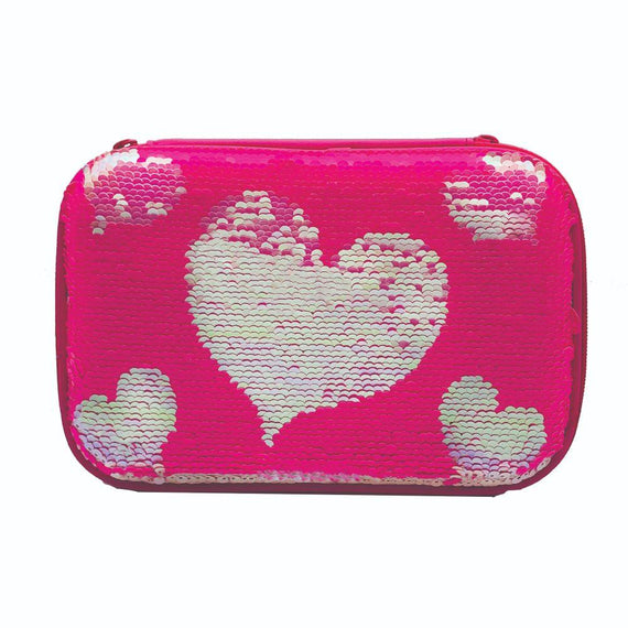 Tinc Hearts Reversible Sequin Pencil Case (Pink)