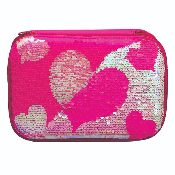 Tinc Hearts Reversible Sequin Pencil Case (Pink)