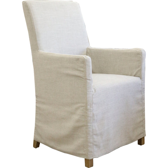 Ixora  Dining Chair Set of 8 Fabric Slipcover French Provincial Carver Timber