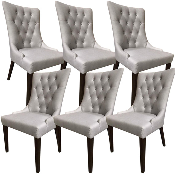 Florence  Set of 6 Fabric Dining Chair French Provincial Solid Timber Wood