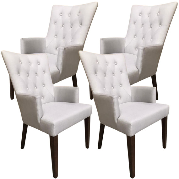 Florence  Set of 4 Carver Fabric Dining Chair French Provincial Solid Timber