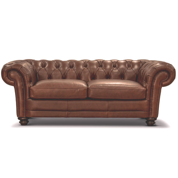 Sonny 2.5+1 Seater Genuine Leather Sofa Chestfield Lounge Couch - Butterscotch