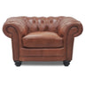 Sonny 2.5+1 Seater Genuine Leather Sofa Chestfield Lounge Couch - Butterscotch