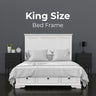 Celosia King Size Bed Frame Timber Mattress Base With Storage Drawers - White