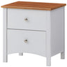 Lobelia Bedside Nightstand 2 Drawers Storage Cabinet Shelf Side End Table -White