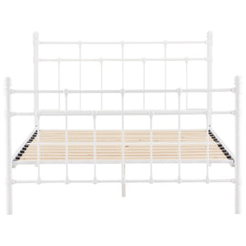 Gracy King Single Bed Size Metal Frame Platform Mattress Base - White