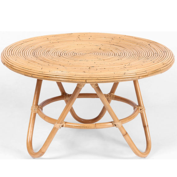 Crocus Rattan Round Coffee Table 80cm - Natural