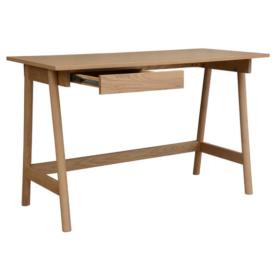 Mindil Office Desk Student Study Table Solid Wooden Timber Frame - Ash Natural