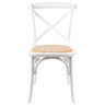Aster Crossback Dining Chair Set of 8 Solid Birch Timber Wood Ratan Seat - White
