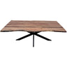 Lantana 7pc 210cm Dining Table 6 Black Wishbone Chair Set Live Edge Acacia Wood