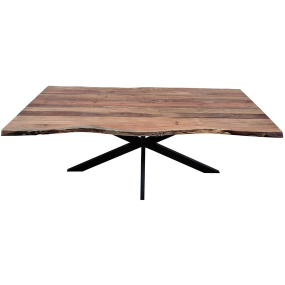 Lantana Dining Table 210cm Live Edge Solid Acacia Timber Wood Metal Leg -Natural