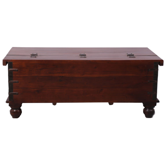 Onir Coffee Table Antique Handcrafted Solid Mango Wood Storage Trunk Chest Box