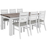 Plumeria Dining Chair Set of 8 Solid Acacia Wood Dining Furniture - White Brush