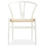 Anemone  Set of 4 Wishbone Dining Chair Beech Timber Replica Hans Wenger - White
