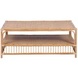 Earthy 110cm Rattan Cane Coffee Table - Natural