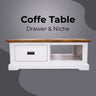 Orville Coffee Table 120cm 1 Drawer Solid Acacia Timber Wood - Multi Color