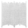 Elephant 4 Panel Room Divider Screen Privacy Shoji Timber Wood Stand - White