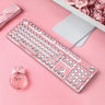 Pink Gaming Mechanical Keyboard Green Switches, White Backlight, USB Wired Laptop Desktop Computer