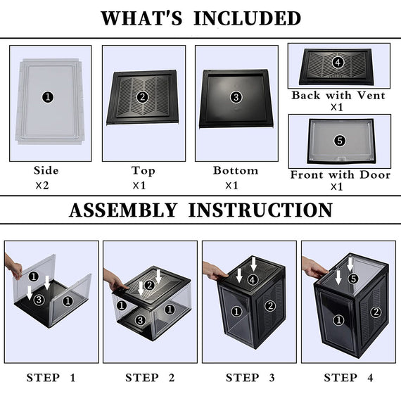 Large Shoe Storage Boxes Stackable Shoe Box Organisers Containers Display Cases Bins Magnetic Door