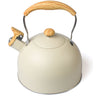 2.5 Liter Tea Whistling Kettle Stainless Steel Modern Whistling Tea Pot for Stovetop Cream