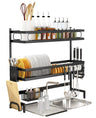 65cm 3 tier Over Single Sink Dish Drying Rack Drainer Kitchen Cutlery Holder Storage Organizer